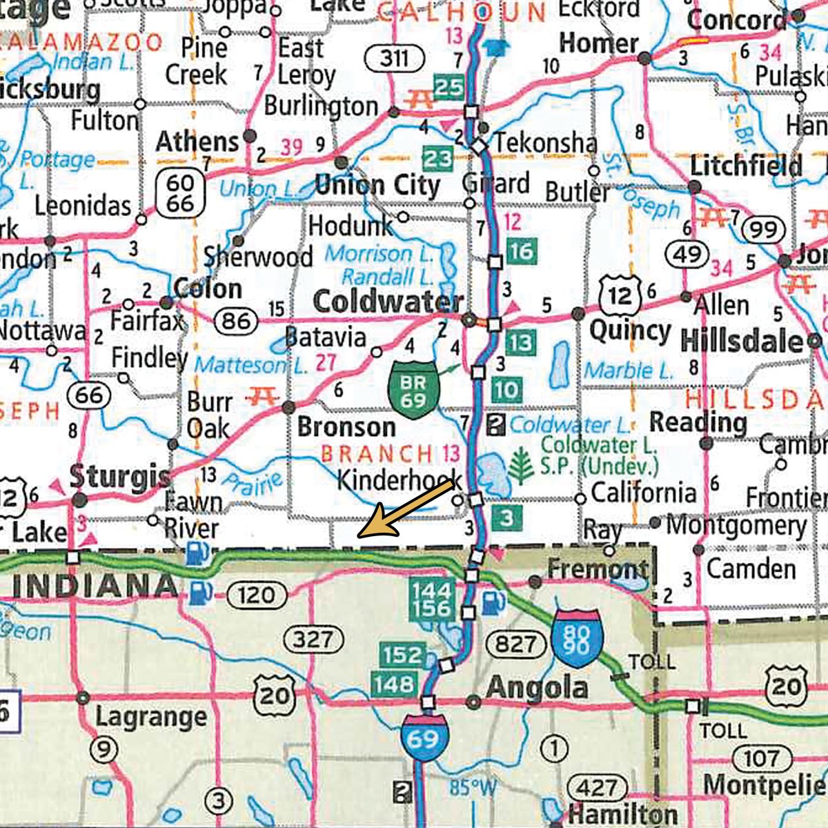 Area map - FARM EQUIPMENT AUCTION IN BRANCH COUNTY, MICHIGAN